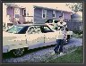 Travis next to Dave's 73 Caddy again... clean ride